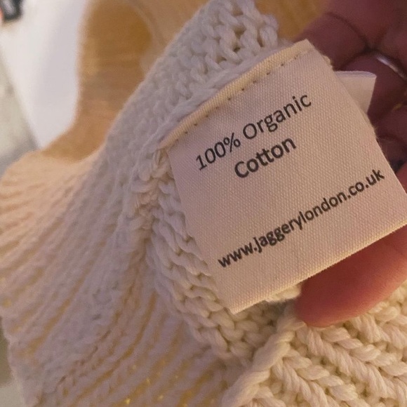 Jaggery London Handknit Lunes Vest - off white 100% cotton- similar to Babaa - Picture 2 of 6